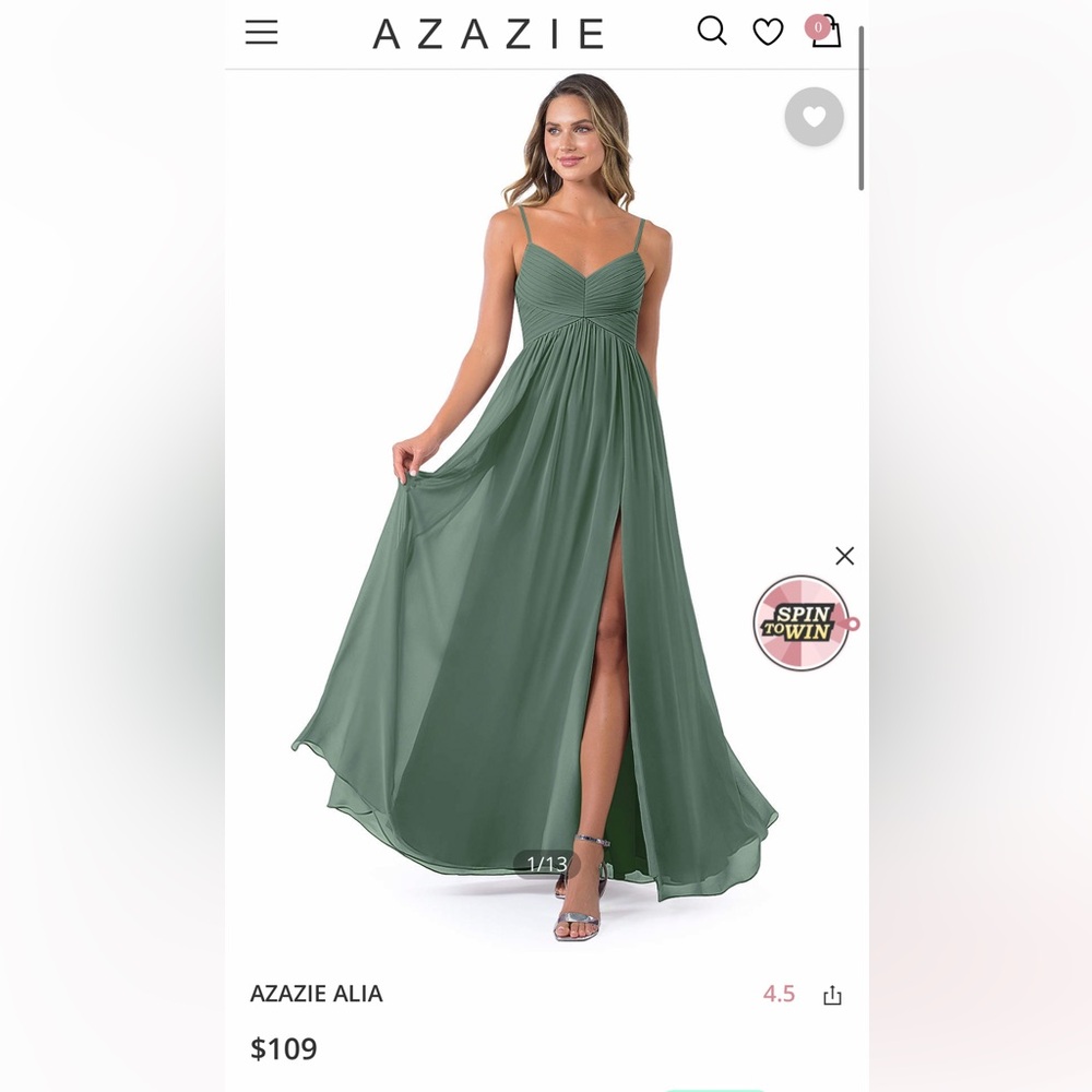 Azazie Alia Eucalyptus Green size A6